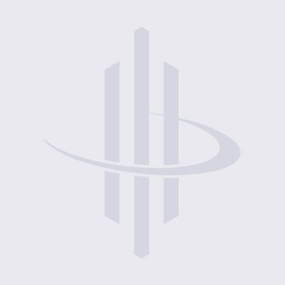 A minimalist gray logo featuring four vertical bars of varying heights and a swoosh curving around them, set against a light background.